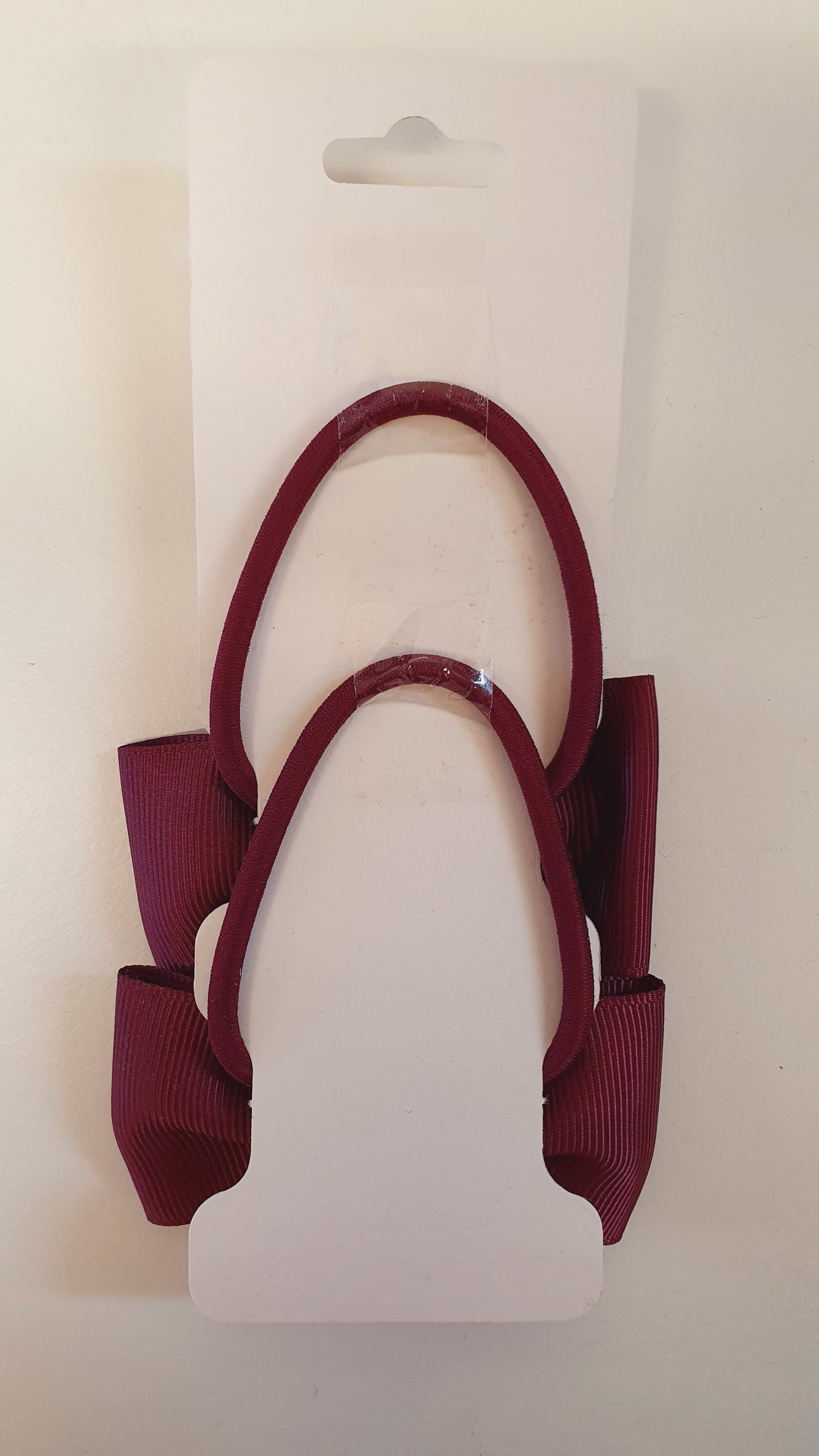 1228BRC - Gros Grain Bow Elasticized - Maroon 2 pack