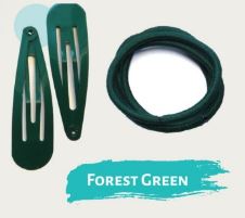 1238BCH Bottle Green Basic Hair Accessory Pack