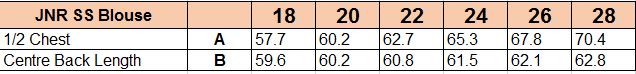 3449BRCJS - JNR Blue SS Blouse (Yr 7-10)