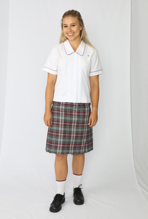 3449BRCSS - SNR White SS Blouse (Yr 11-12)