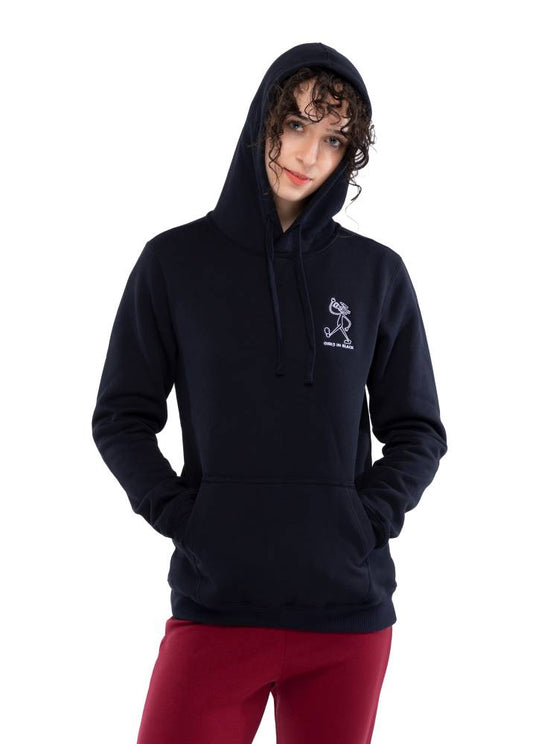 3473BRC Girls in Black Crew Hoodie